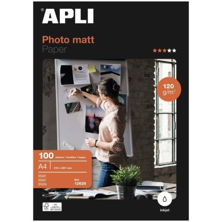 h2Papel fotografico Matt A4 120 g 100 hojas h2pPapel fotografico Matt tamano A4 span style background color initial Papel de 12