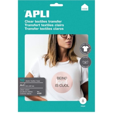 pPapel transfer A4 apto para impresoras inkjet Cada pack contiene 10 hojas transfernbsp ppEspecialmente indicado para prendas b